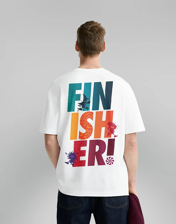 Finisher Printed White Oversized T-Shirt