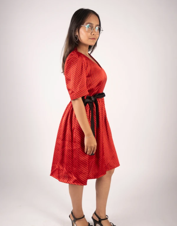 Polka dot midi dress