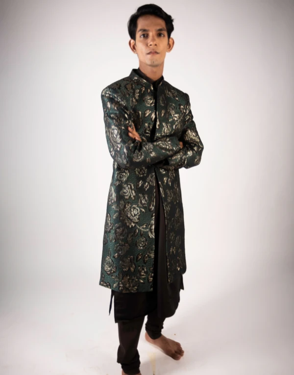 Brocade 3-Piece Sherwani Set