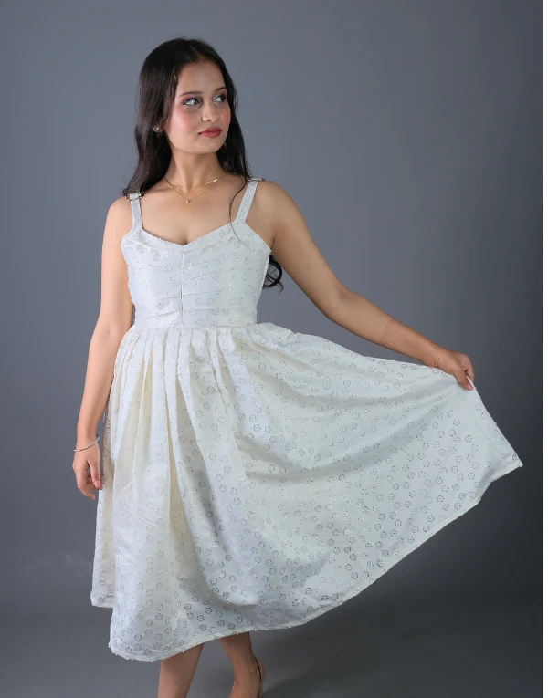 Pleated Stencil Dress