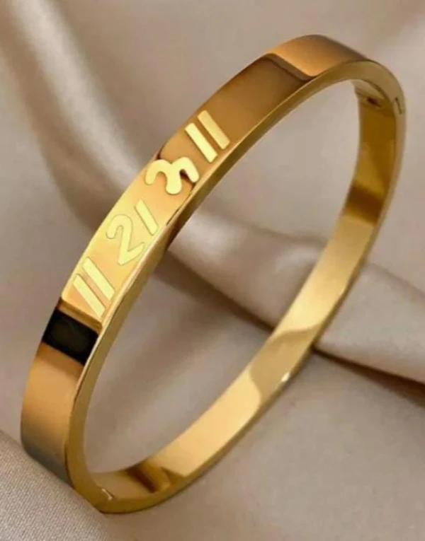 Gold-Plated Shree Ram Stainless Steel Kada