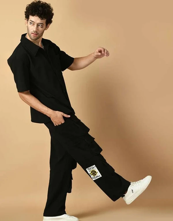 12 Pocket's Black Shirt Co-ord Set