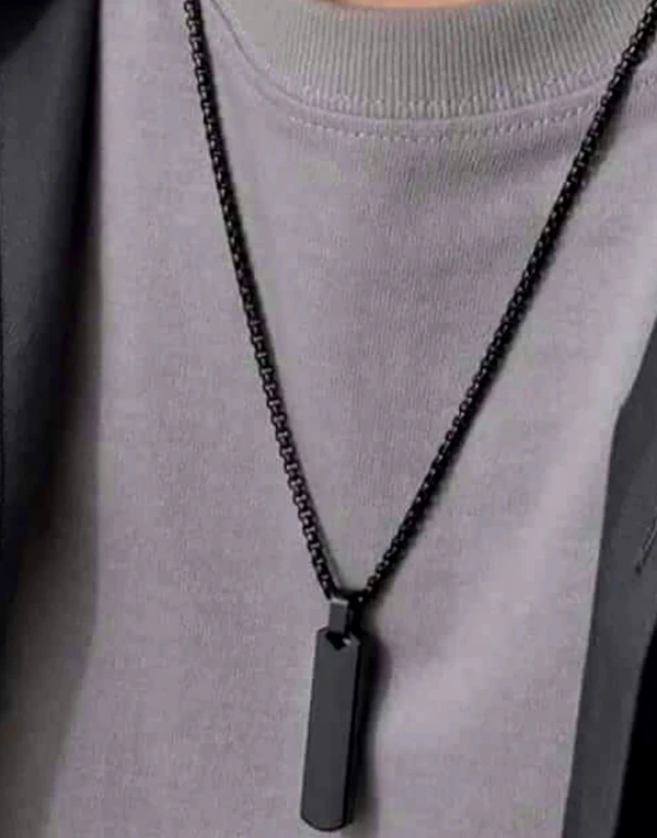 Black Stainless steel Contemporary Edge Pendant