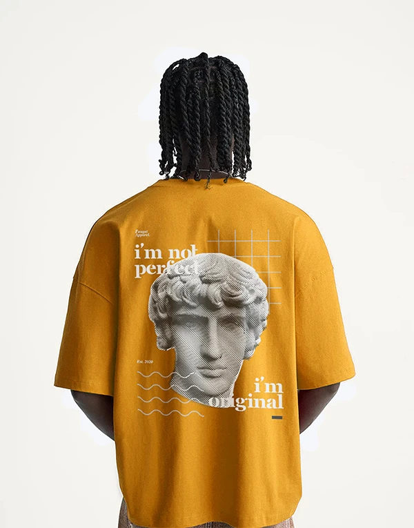 Mustard Printed Oversized T-Shirt